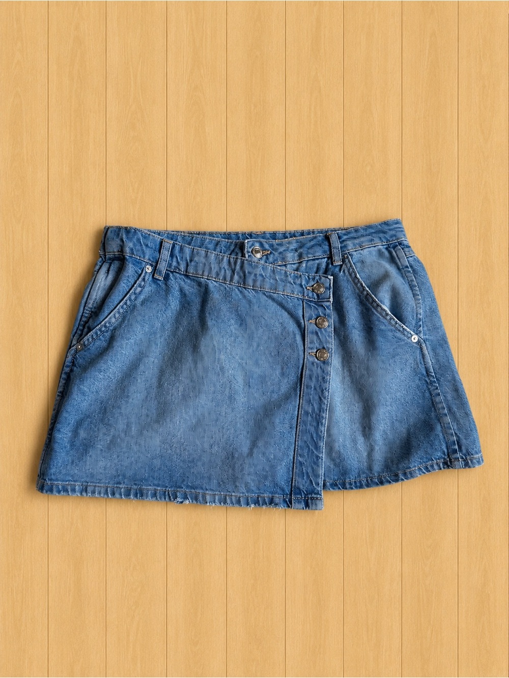 Free People Light Blue Denim Mini Skirt